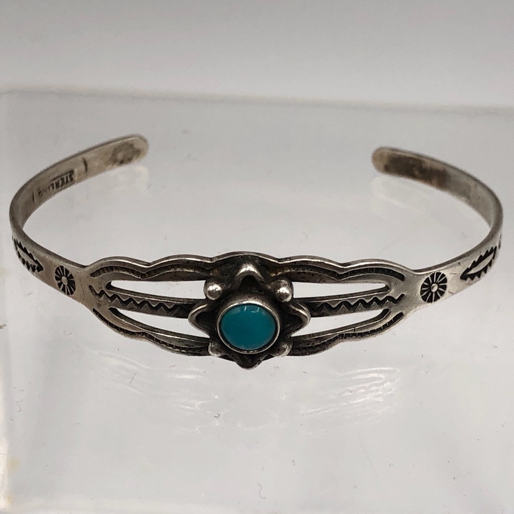 Vintage Sterling Silver Turquoise Cuff Bracelet